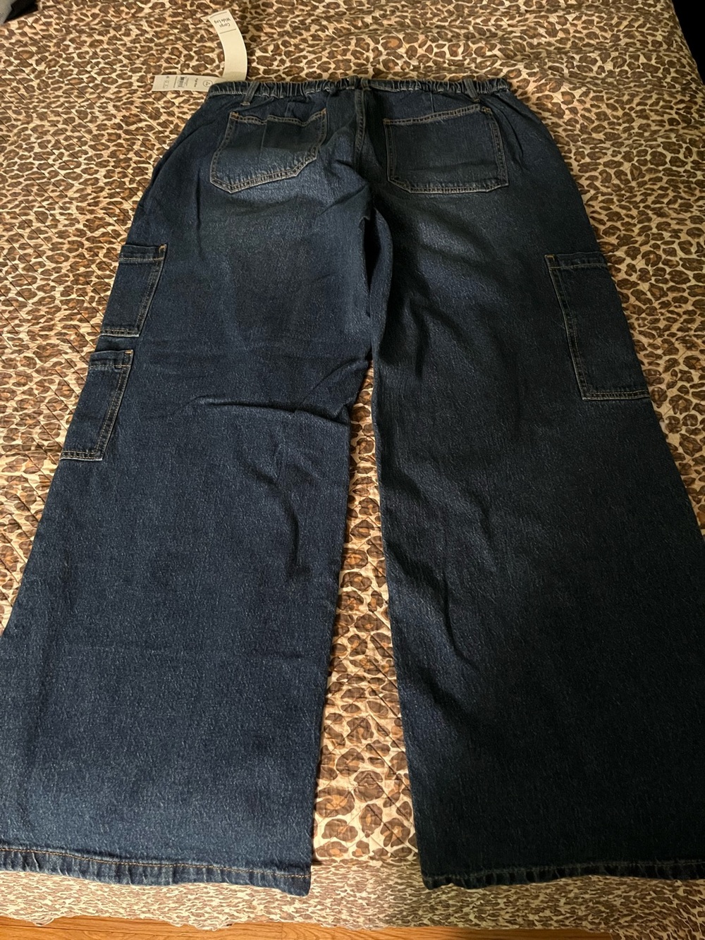 No Boundaries Dark Blue Stretch Denim Wide Leg Jeans - Picture 7 of 12